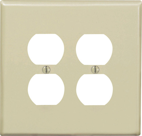 Leviton - 0PJ82-00I - Midway Ivory 2 gang Nylon Duplex Outlet Wall Plate - 1/Pack