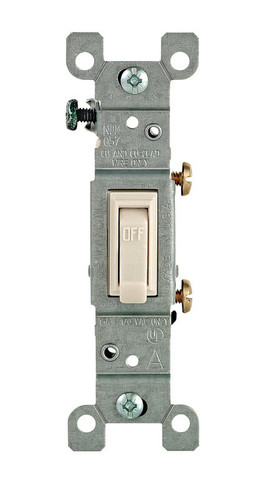 Leviton - 01451-2TM - 15 amps Single Pole Toggle AC Quiet Switch Light Almond - 10/Pack