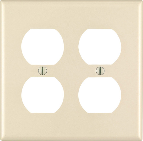 Leviton - 78016-000 - Almond 2 gang Thermoset Plastic Duplex Outlet Wall Plate - 1/Pack