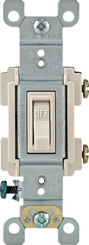 Leviton - RS115-TCP - Framed 15 amps Toggle Switch Light Almond - 1/Pack