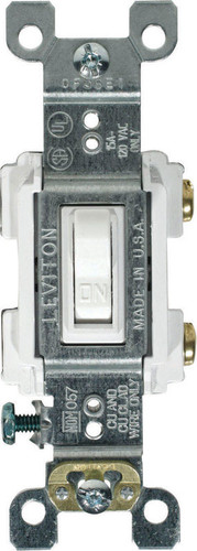 Leviton - RS115-WCP - 15 amps Single Pole Toggle AC Quiet Switch White - 1/Pack