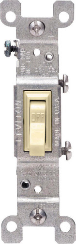 Leviton - 01451-2IM - 15 amps Single Pole Toggle AC Quiet Switch Ivory - 10/Pack