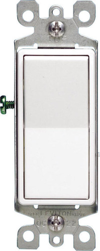 Leviton - 05601-2WS - 15 amps Single Pole Rocker AC Quiet Switch White - 1/Pack