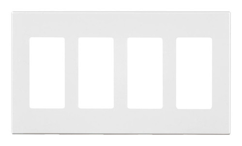 Leviton - 80312-W - White 4 gang Polycarbonate Rocker Screwless Wall Plate - 1/Pack
