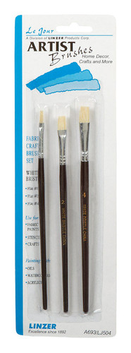 Linzer - A693 - No. 0, 2, 4 W Flat Artist Paint Brush Set