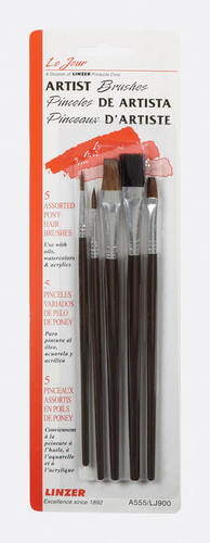 Linzer - A555 - .1 in. W Assorted Artist Paint Brush Set
