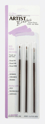Linzer - A363 - No. 000, No. 00 and No. 0 W Assorted Artist Paint Brush Set