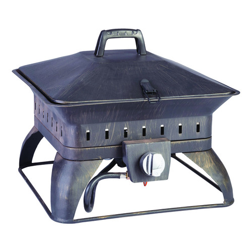 Living Accents - SRGF11613 - Square Portable Propane Fire Pit 14.6 in. H x 18.7 in. W x 18.7 in. D Porcelain/Steel