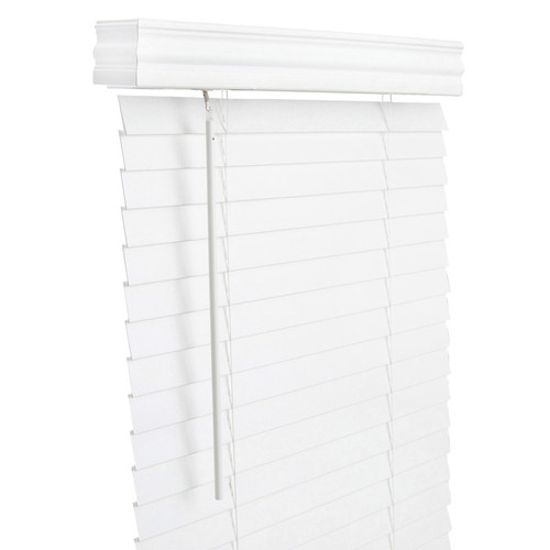 Living Accents - FAX2360WH - Faux Wood 2 in. Blinds 23 in. W x 60 in. H White Cordless