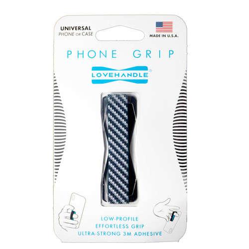 Lovehandle - L-084-01 - Black/Gray Carbon Fiber Phone Grip For All Mobile Devices