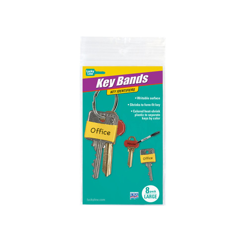 Lucky Line - 17208 - Plastic Assorted Key Sleeve, Large - 8/Pack