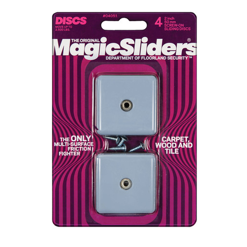 Magic Sliders - 4051 - Gray Nylon/Plastic Screw-On Sliding Discs - 4/Pack