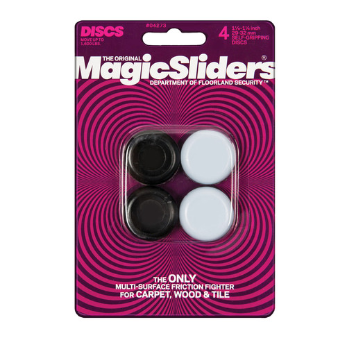 Magic Sliders - 4273 - Gray Self Adhesive Round Floor Slide 1 1/4 in. L Plastic - 4/Pack