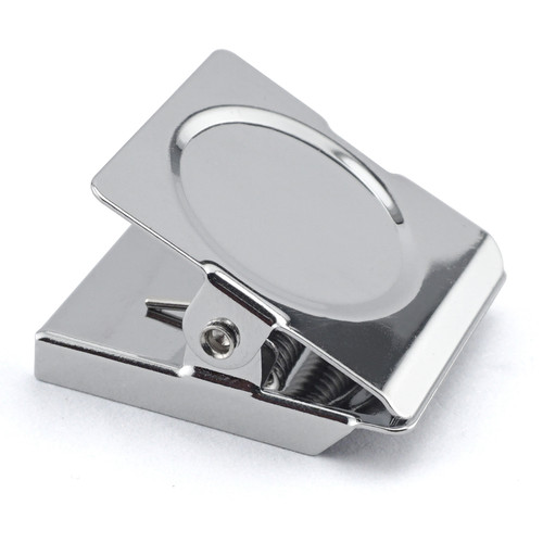 Master Magnetics - 8018 - 1.125 in. Metal Square Magnetic Clips 5 lb. pull 3.4 MGOe Silver 4/pc.