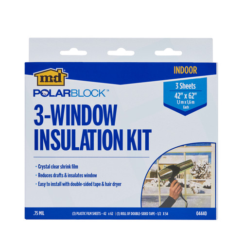 M-D - 4440 - Shrink & Seal Clear Indoor Window Film Insulator Kit 64 in. W x 120 in. L