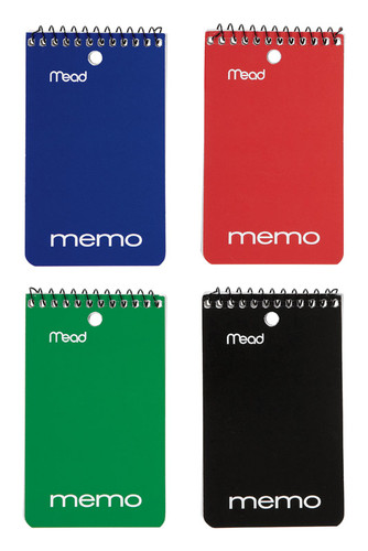 Mead - 45354 - 3 in. W x 5 in. L Wide Ruled Spiral Memo Book