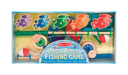 Melissa & Doug - 5149 - Catch and Count Magnetic Fishing Rod Set Wood Assorted 14/pc.