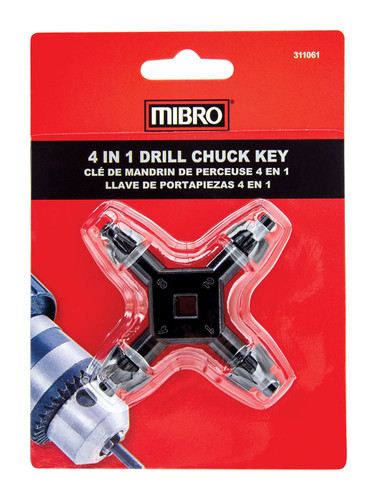 Mibro - 311061 - 1/4 to 1/2 in. 4-In-1 Drill Chuck Key Hardened Steel 1/pc.