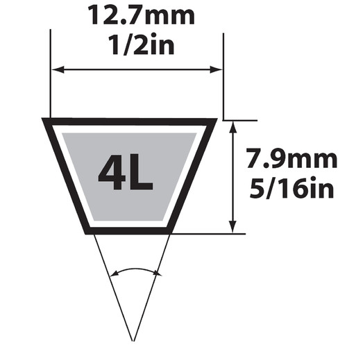 Mitsuboshi - 4L380A - FHP 4L380 General Utility V-Belt 0.5 in. W x 38 in. L For Fractional Horsepower Motors