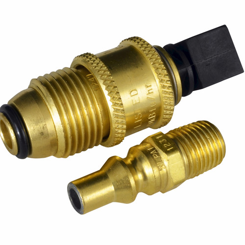 Mr. Heater - F276330 - 1/4 in. Dia. Brass Excess Flow Soft Nose P.O.L x Male Pipe Thread Propane Coupling Adapter Kit