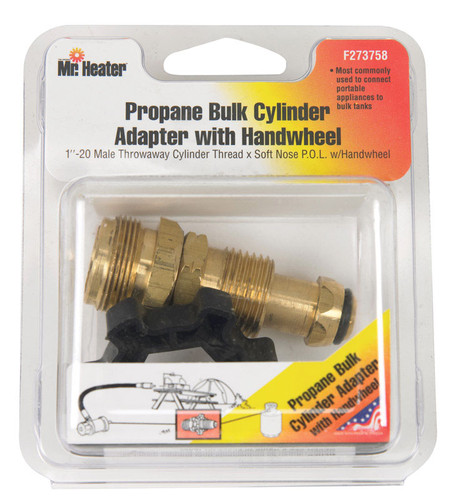 Mr. Heater - F273758 - Brass/Plastic Restricted Flow Soft Nose P.O.L. Cylinder Adapter