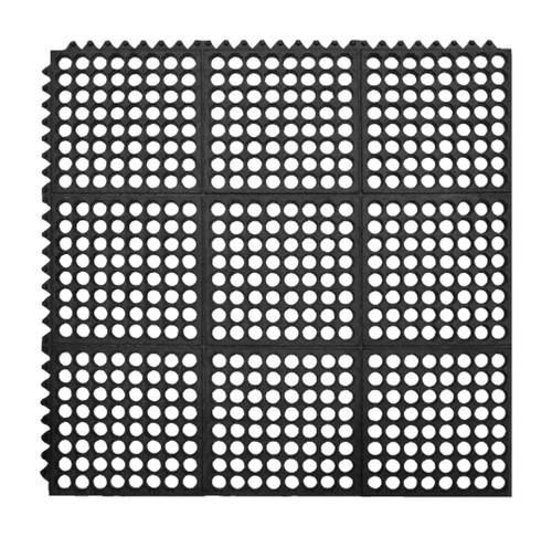 Multy Home - MT1000040 - 3 ft. L x 3 ft. W Black Flow-Through Indoor and Outdoor Polyester/Vinyl Nonslip Anti Fatigue Mat