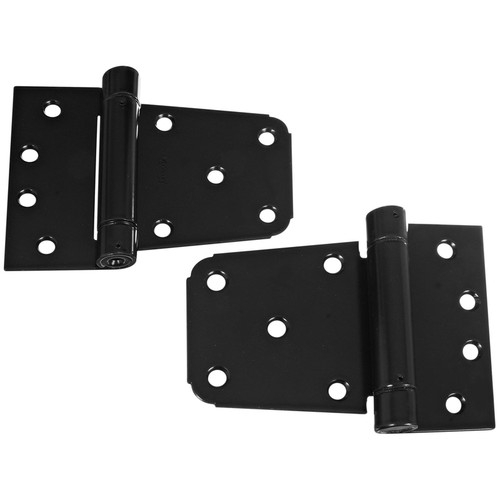 National Hardware - N342-592 - 3.5 in. L Black Steel Extra Heavy Auto-Close Gate Hinge Set - 1/Pack