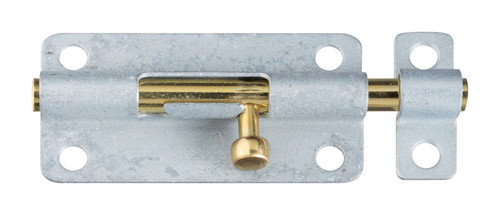 National Hardware - N151-894 - 4 in. L Galvanized Brass/Steel Barrel Bolt - 1/Pack