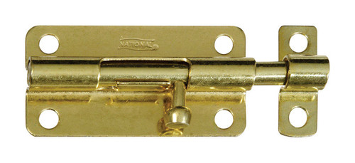 National Hardware - N151-688 - 4 in. L Brass-Plated Steel Barrel Bolt - 1/Pack