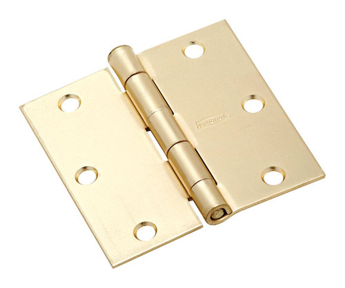 National Hardware - N830-332 - 3-1/2 in. L Satin Brass Door Hinge - 3/Pack