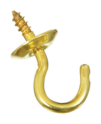 National Hardware - N119-602 - Gold Solid Brass 1/2 in. L Cup Hook 5 lb. - 6/Pack