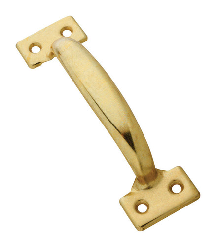 National Hardware - N116-764 - 6-1/2 in. L Bright Brass Gold Steel Door Pull