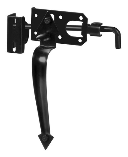 National Hardware - N178-616 - 10.4 in. H Black Steel Left or Right Handed Ornamental Gate Latch