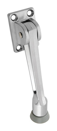 National Hardware - N273-557 - Zinc w/Rubber Tip Satin Chrome Silver Kick-Down Door Holder Mounts to door