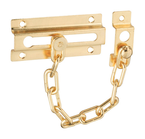 National Hardware - N183-590 - 4 in. L Bright Brass Steel Door Chain Lock