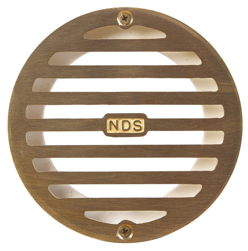 NDS - 910B - 4 in. Satin Round Brass Drain Grate