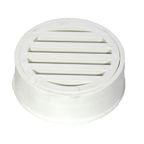 NDS - WC100 - 3 in. White Round Polyolefin Drain Grate