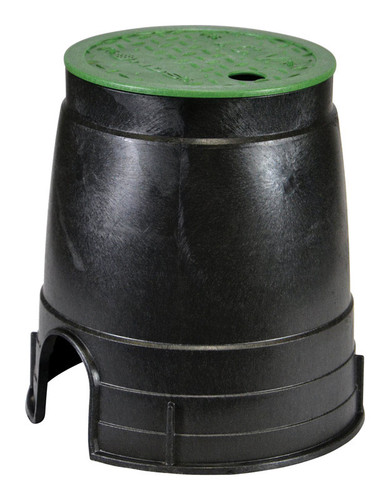 NDS - D109-G - Econo 8.5 in. W x 8.5 inch H Round Valve Box with Overlapping Cover Black/Green