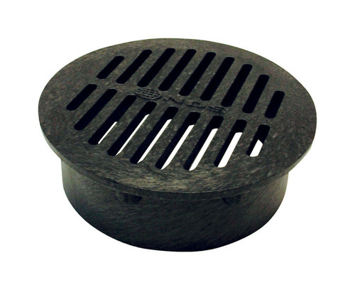 NDS - 40 - 6 in. Black Round Polyethylene Drain Grate