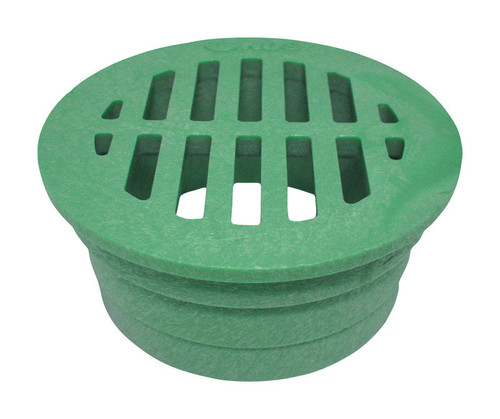 NDS - 16 - 3 in. Green Round Polyolefin Drain Grate
