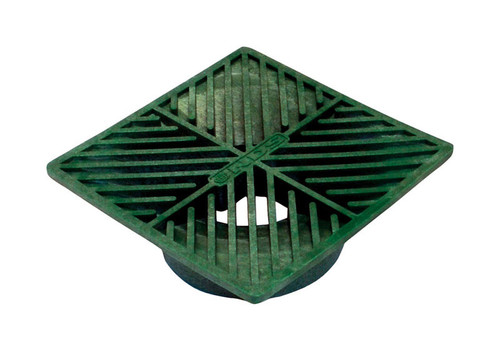 NDS - 5 - 6 in. Green Square Polyethylene Drain Grate