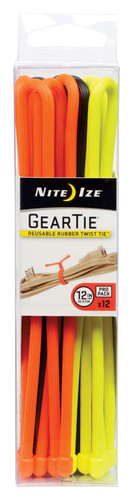 Nite Ize - GTPP12-A1-R8 - Gear Tie 12 in. L Assorted Twist Ties - 12/Pack