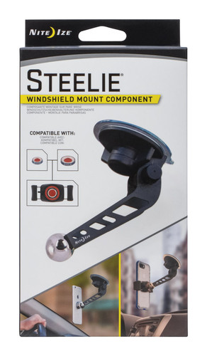 Nite Ize - STWS-01-R8 - Steelie Black/Silver Windshield Cell Phone Mount For All Mobile Devices