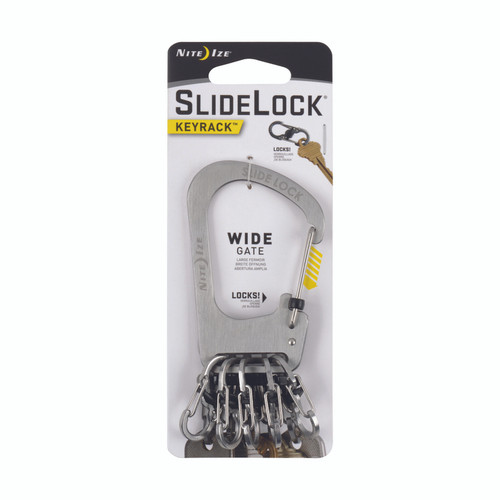 Nite Ize - KCK-11-R3 - SlideLock 2.4 in. Dia. Stainless Steel Silver Carabiner Key Chain
