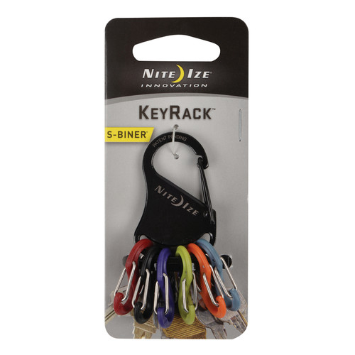 Nite Ize - KRK2-01-R6 - KeyRack 2 in. Dia. Stainless Steel Black Carabiner Key Chain