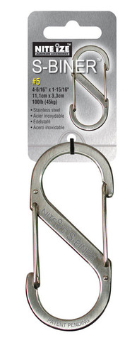 Nite Ize - SB5-03-11 - S-Biner 1.8 in. Dia. Stainless Steel Silver Carabiner Key Holder