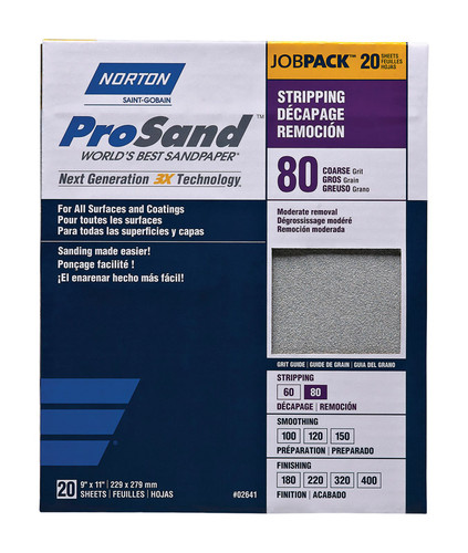 Norton - 7660768174 - ProSand 11 in. L x 9 in. W 80 Grit Aluminum Oxide Sandpaper - 20/Pack