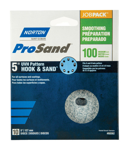 Norton - 7660768362 - ProSand 5 in. Ceramic Alumina Hook and Loop A975 Sanding Disc 100 Grit Medium - 10/Pack