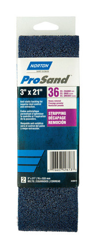 Norton - 7660702228 - ProSand 21 in. L x 3 in. W Zirconia Alumina Cloth Portable Sanding Belt 36 Grit Extra Coarse