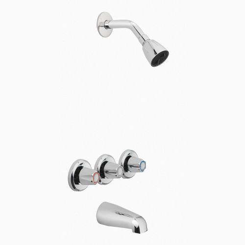 OakBrook - 834X-2001 - Essentials 3-Handle Polished Chrome Tub and Shower Faucet